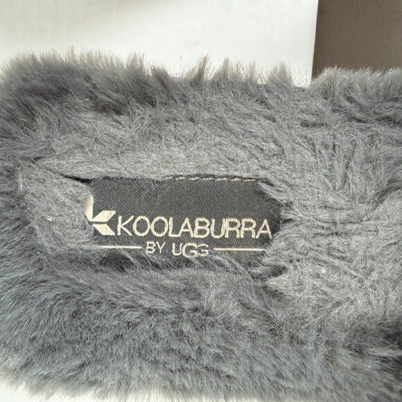 Koolaburra By UGG Fuzzn II Slippers Women Size 6 Gray Back Strap Sandal Open Toe - Picture 3 of 10